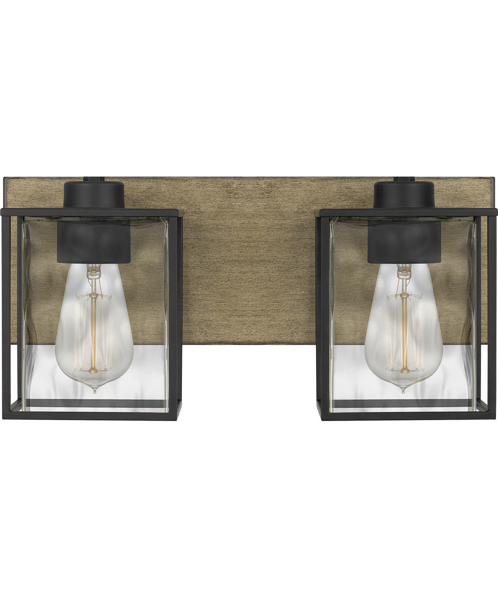 Holsten Medium 2-light Bath Light Matte Black