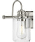 Aiken 3-Light Clear Glass Farmhouse Style Bath Vanity Wall Light Brushed Nickel