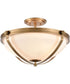 Connelly 3-Light Semi Flush Natural Brass/Frosted Glass