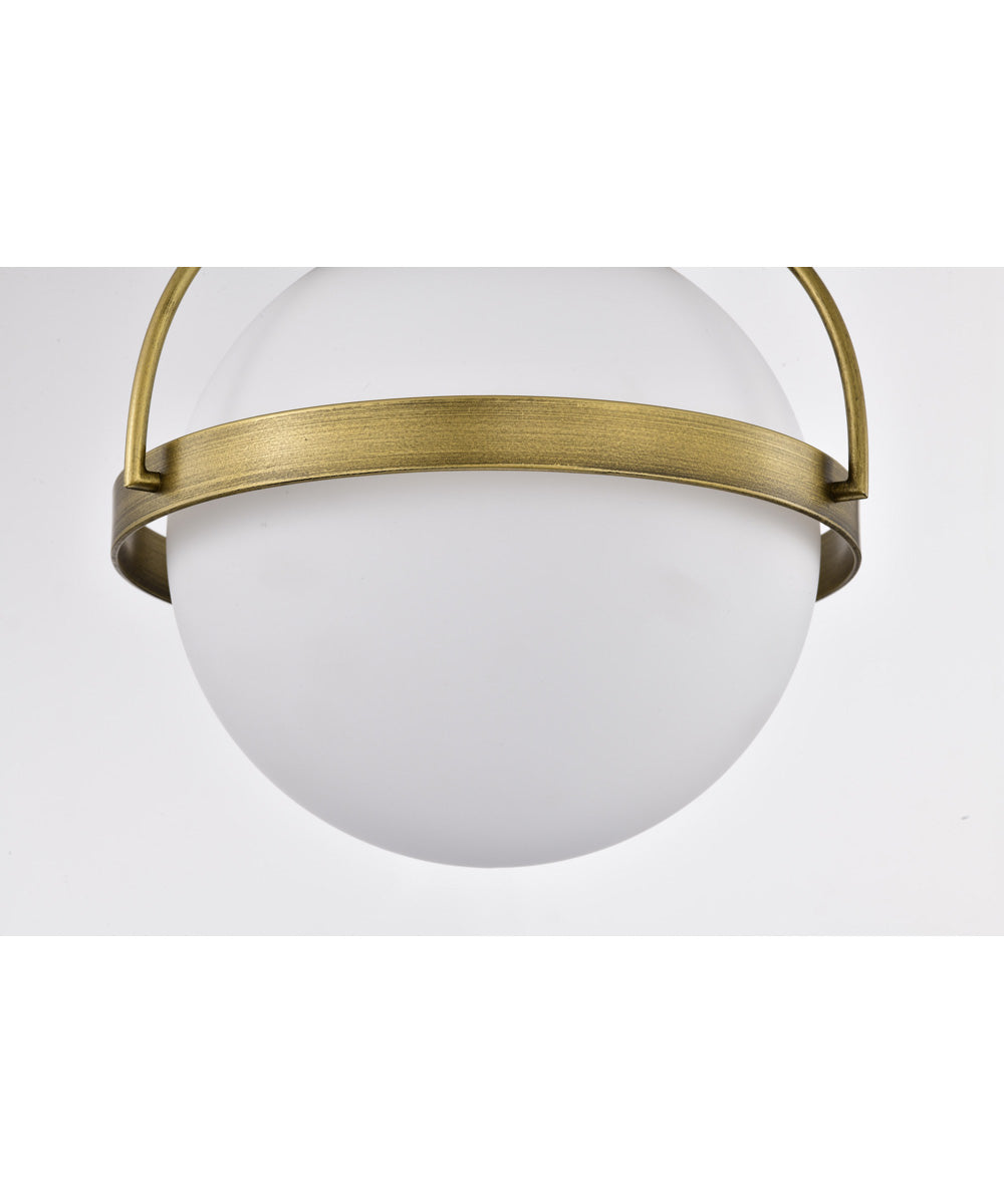 Lakeshore 1-Light Close-to-Ceiling Natural Brass