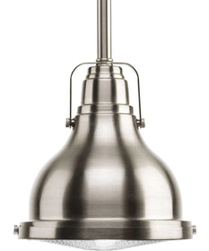 Fresnel Lens LED Clear Fresnel Glass Coastal Pendant Light Brushed Nickel
