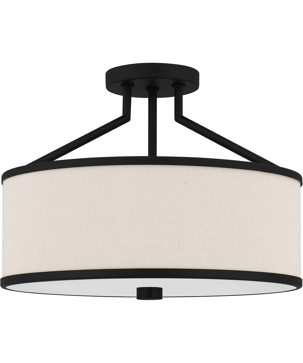 Laborde 3-light Semi Flush Mount Matte Black