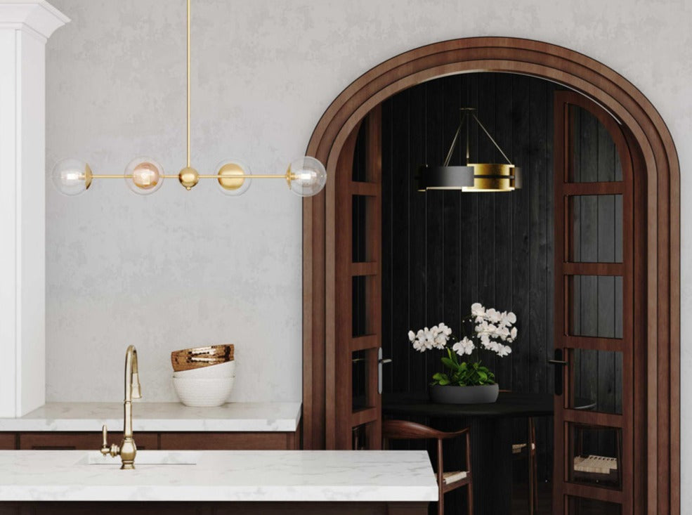 Atwell 4-Light Mid-Century Modern Island Light Brushed Bronze