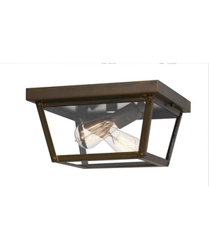 Rue De Royal 2-light Flush Mount Industrial Bronze