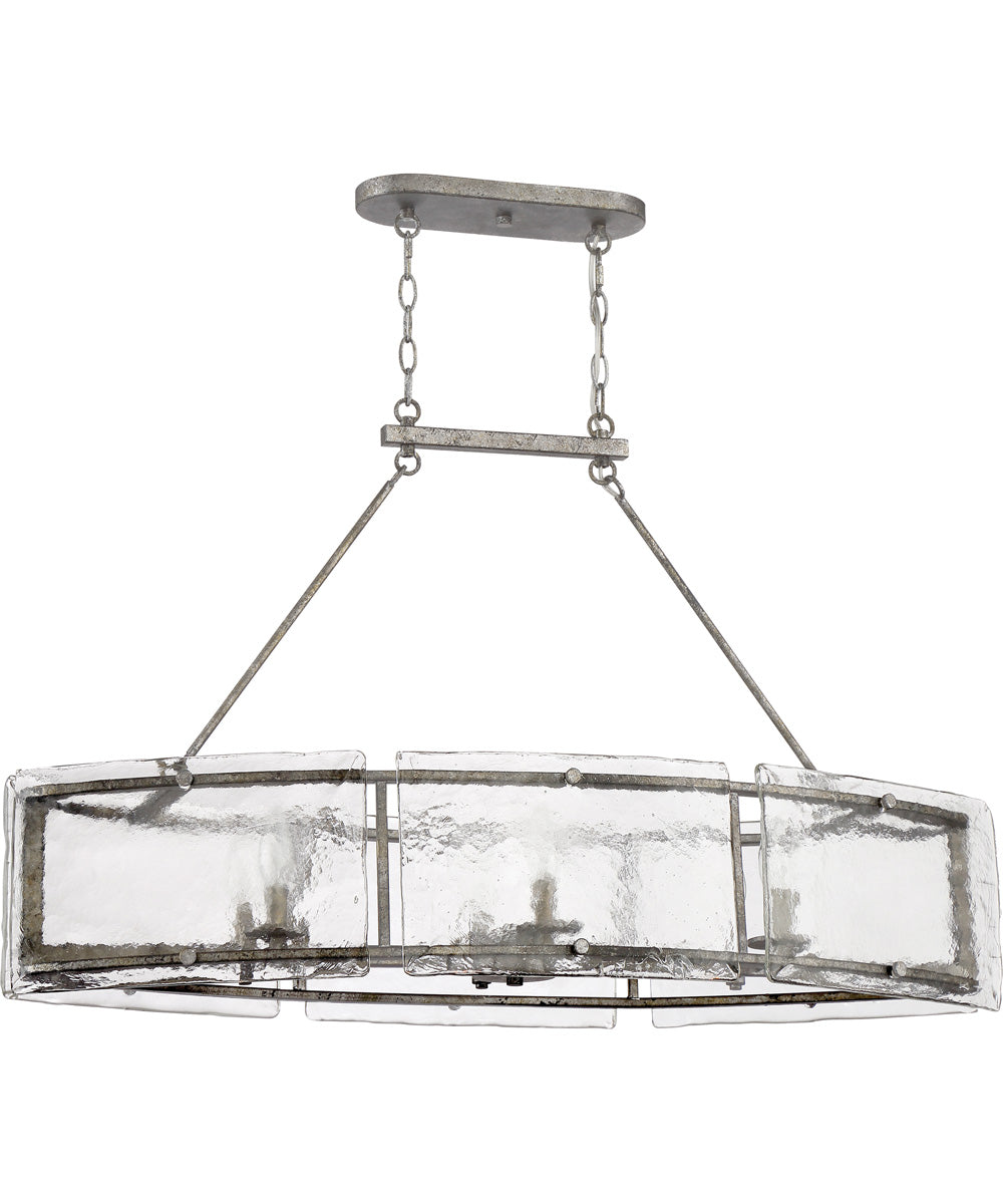 Fortress 6-light Island Light Mottled Silver