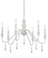 Alsy 26"W 6-Light Distressed-White Beaded Modern Farmhouse Cottage Chandelier