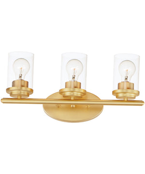 Corona 3-Light Bath Vanity Satin Brass
