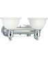 Madison 2-Light Etched Glass Traditional Bath Vanity Light Polished Chrome
