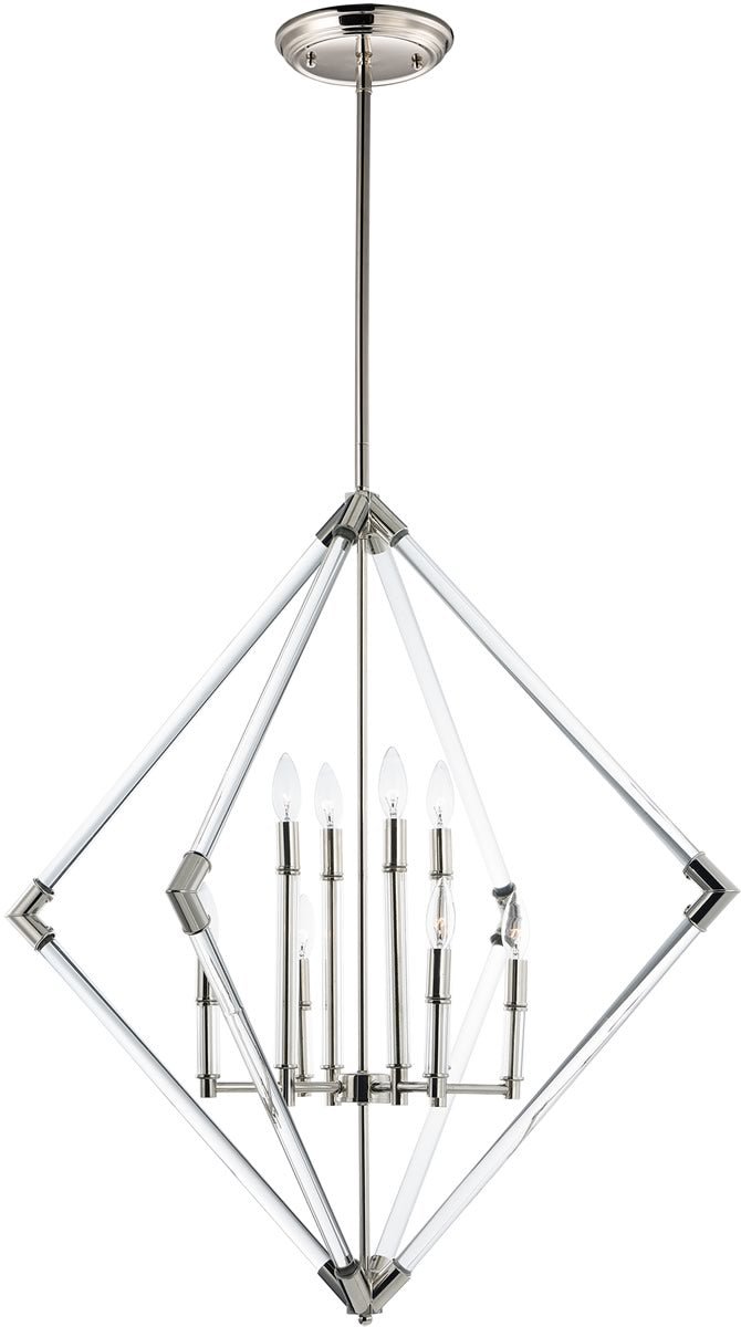 36"W Lucent 8-Light Pendant Polished Nickel