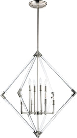 36"W Lucent 8-Light Pendant Polished Nickel
