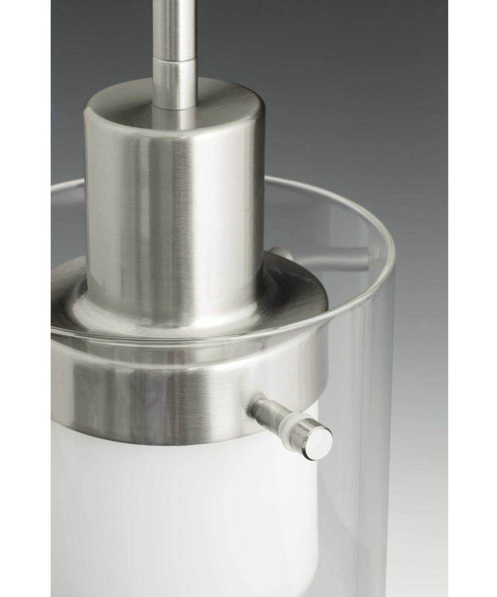 Moderna LED Clear Glass Mid-Century Modern Pendant Light Brushed Nickel