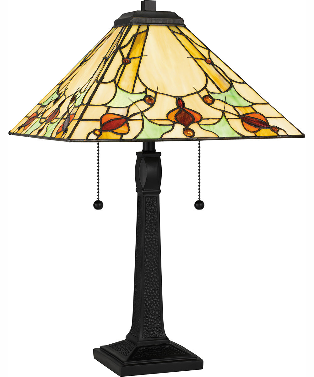Tiffany Small 2-light Table Lamp Matte Black