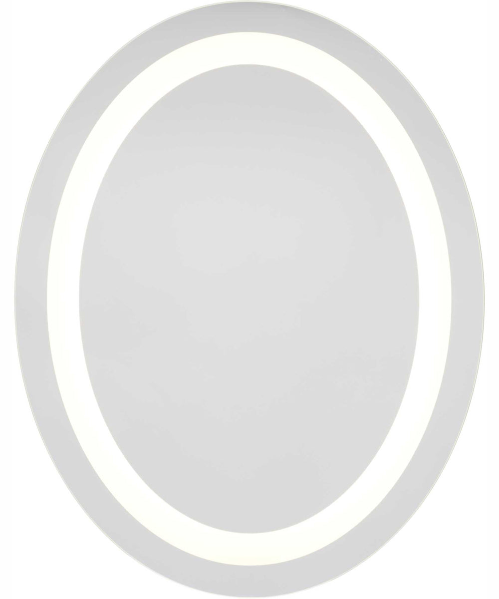 Captarent 22x28 in. Oval Illuminated Integrated LED Modern Mirror White