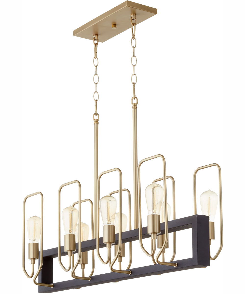 Howe 8-light Chandelier Textured Black w/ Aged Brass