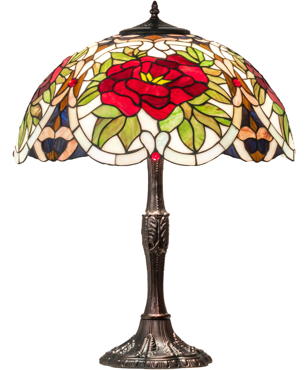26" High Renaissance Rose Table Lamp