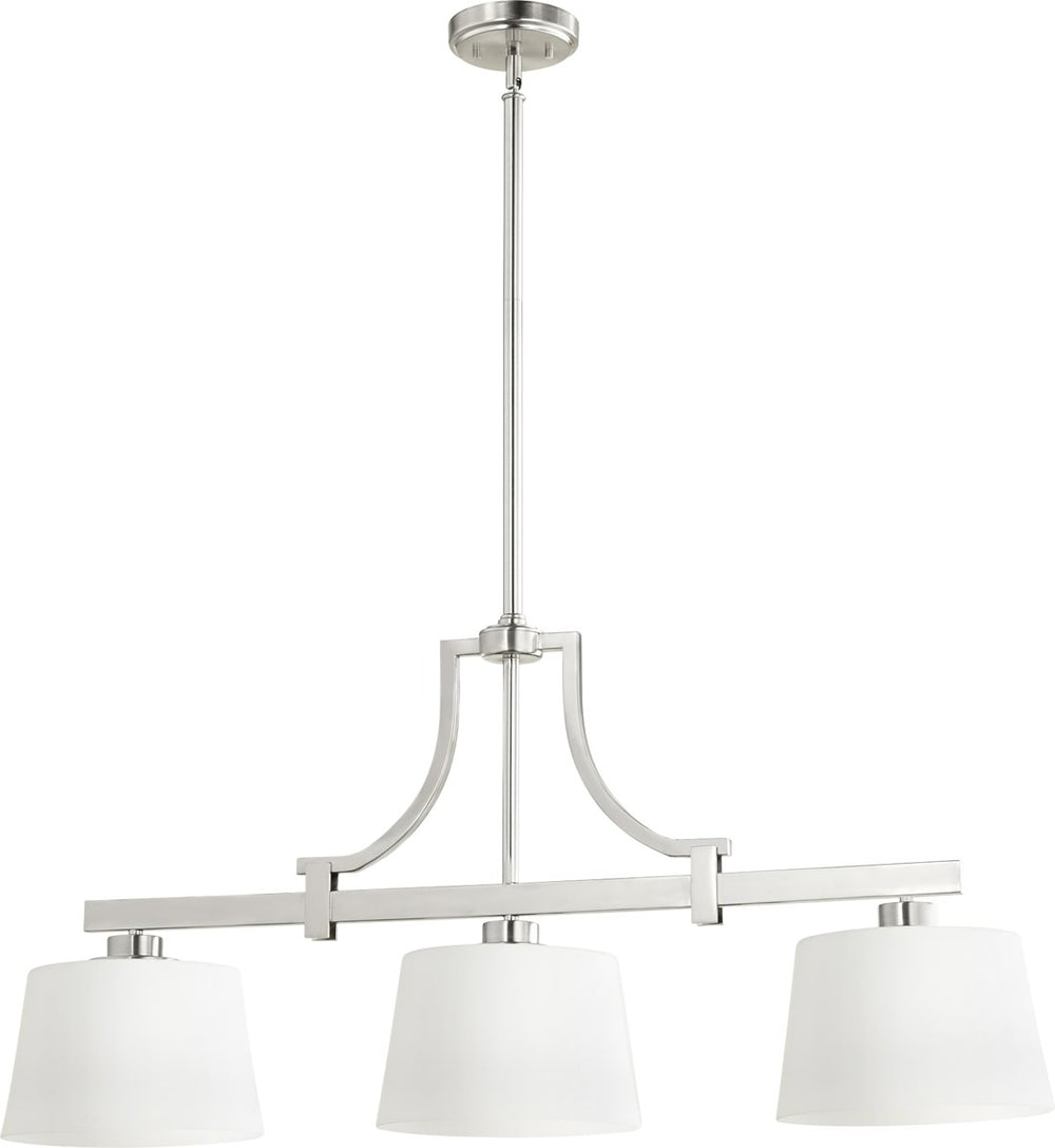 39"W Lancaster 3-light Kitchen Island Light Satin Nickel