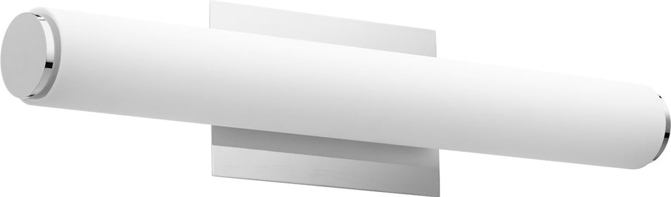 24"W 2-light LED Bath Vanity Light Polished Nickel w/ Matte White Acrylic