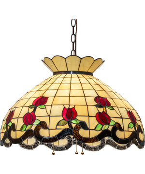 23" Wide Roseborder Pendant
