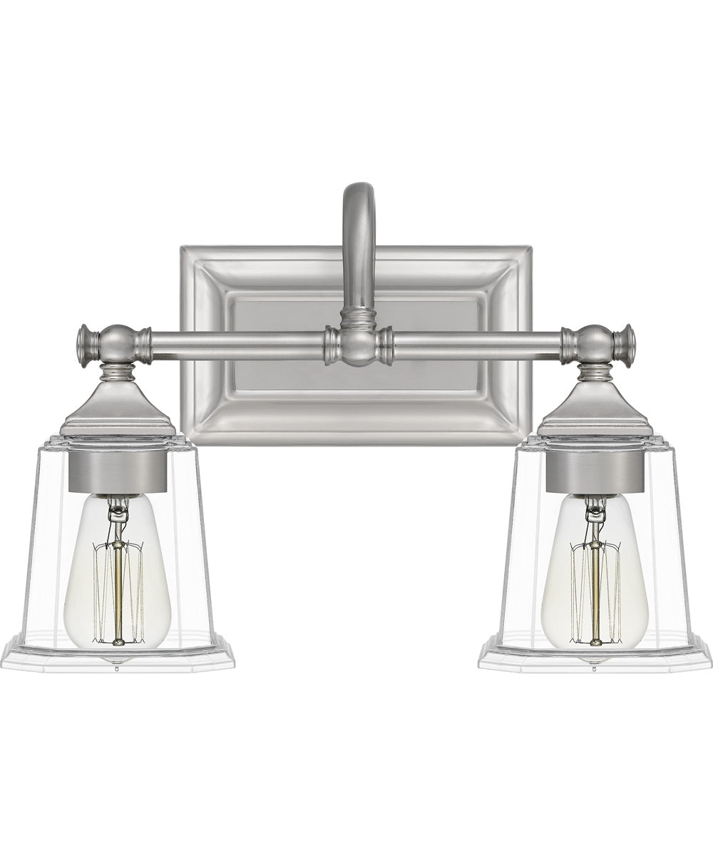 Nicholas Medium 2-light Bath Light Brushed Nickel