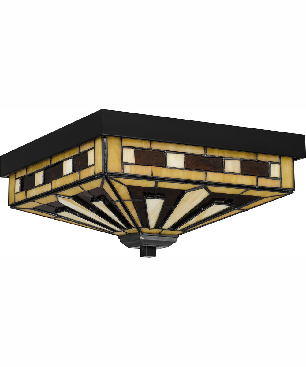 Tiffany Medium 3-light Flush Mount Matte Black