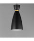 Carillon 1-Light Elongated Mini Pendant Black / Satin Brass