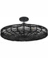 Ophelia 6-Light Medium Convertible Pendant in Black with Black Natural Shade
