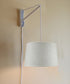 16"W MAST Plug-In Wall Mount Pendant 2 Light White Cord/Arm with Diffuser Textured Oatmeal Shade
