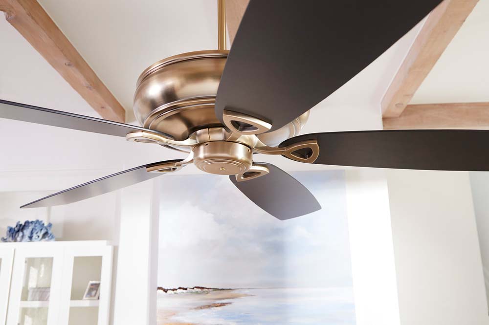 62"W Alto Ceiling Fan Aged Brass