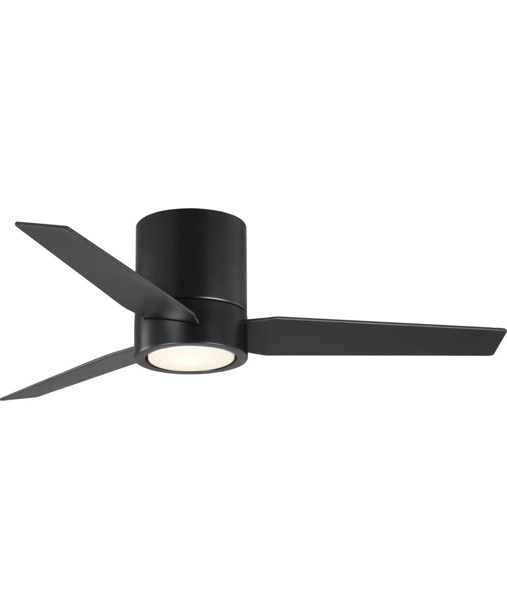 Braden 44" 3-Blade Matte LED Mid-Century Modern Indoor Hugger Ceiling Fan Black