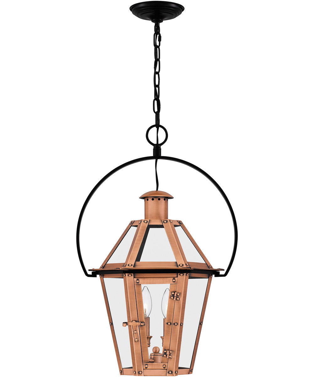 Burdett Medium 2-light Outdoor Pendant Light Aged Copper