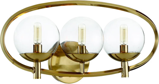 23"W Piltz 3-Light Bath Vanity Light Satin Brass