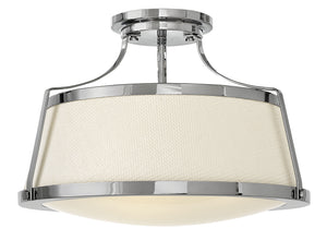 20"W Charlotte 3-Light Semi Flush Mount in Chrome