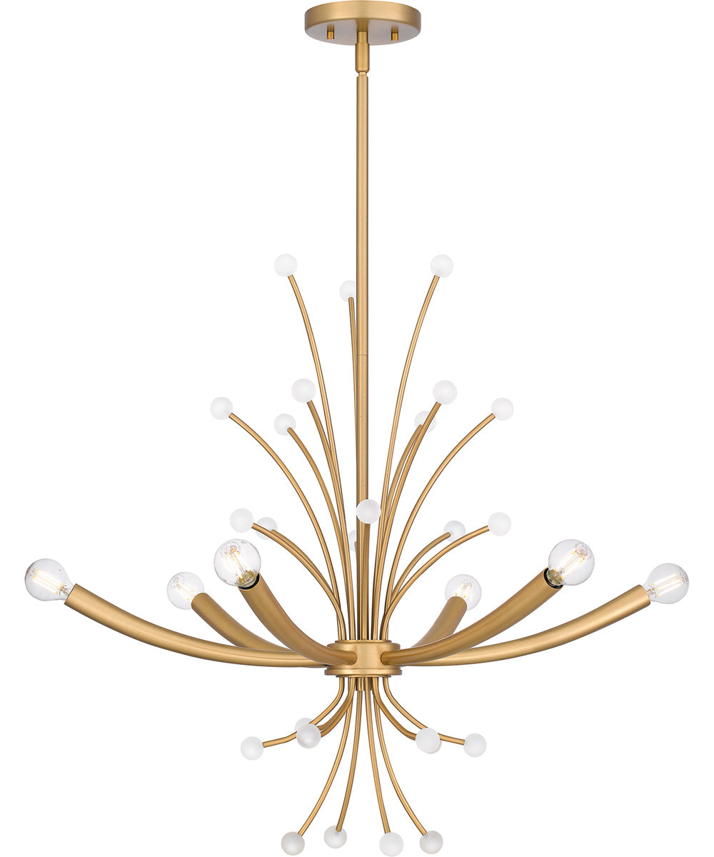 Kiera 6-light Chandelier Brushed Weathered Brass