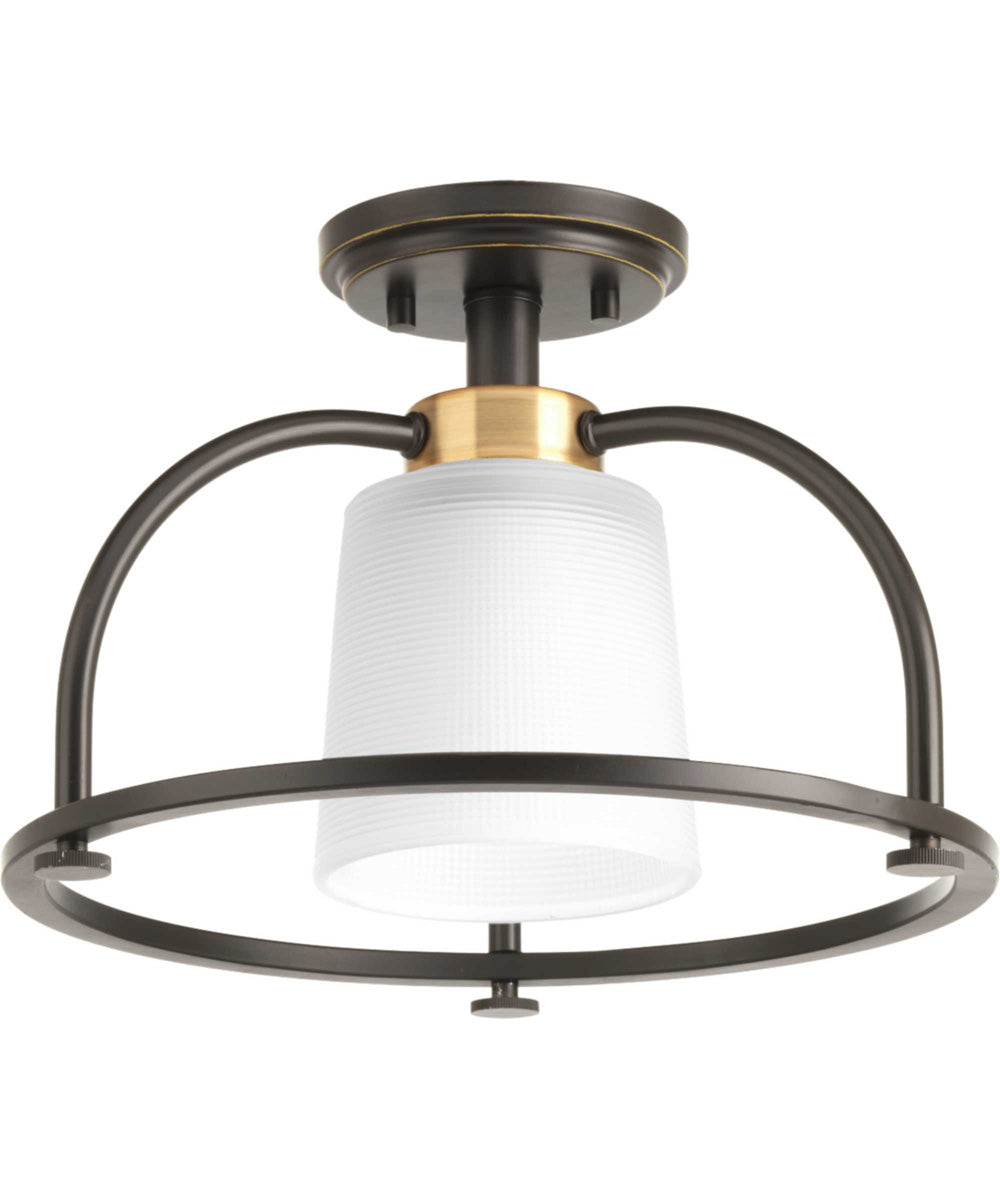 West Village 13-1/2" 1-Light Semi-Flush Convertible Antique Bronze