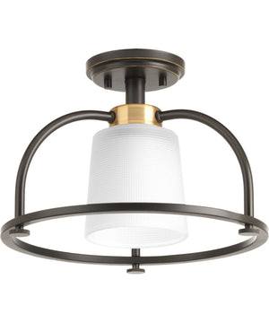 West Village 13-1/2" 1-Light Semi-Flush Convertible Antique Bronze