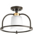 West Village 13-1/2" 1-Light Semi-Flush Convertible Antique Bronze