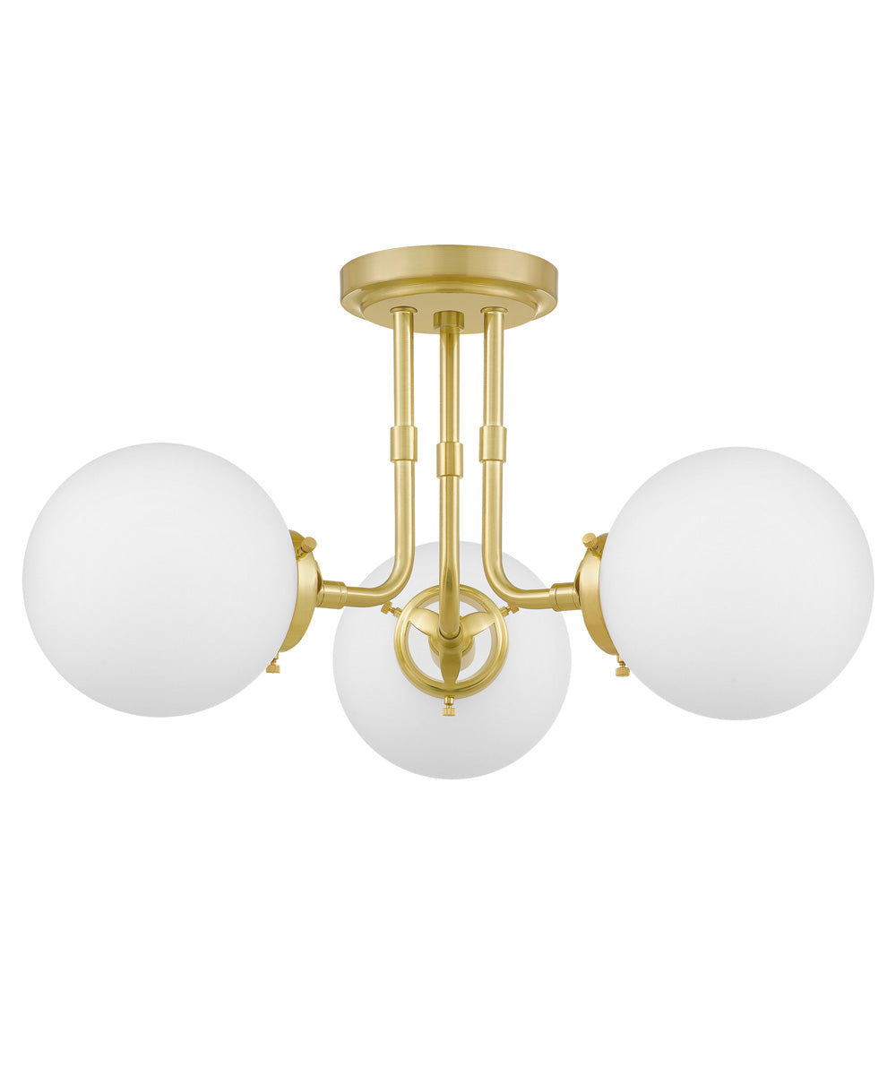 Landry 3-light Semi Flush Mount Satin Brass