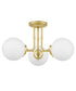 Landry 3-light Semi Flush Mount Satin Brass