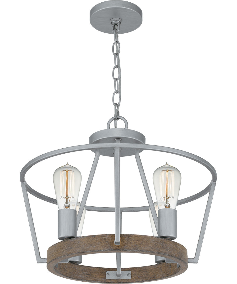 Brockton 4-light Pendant Brushed Silver