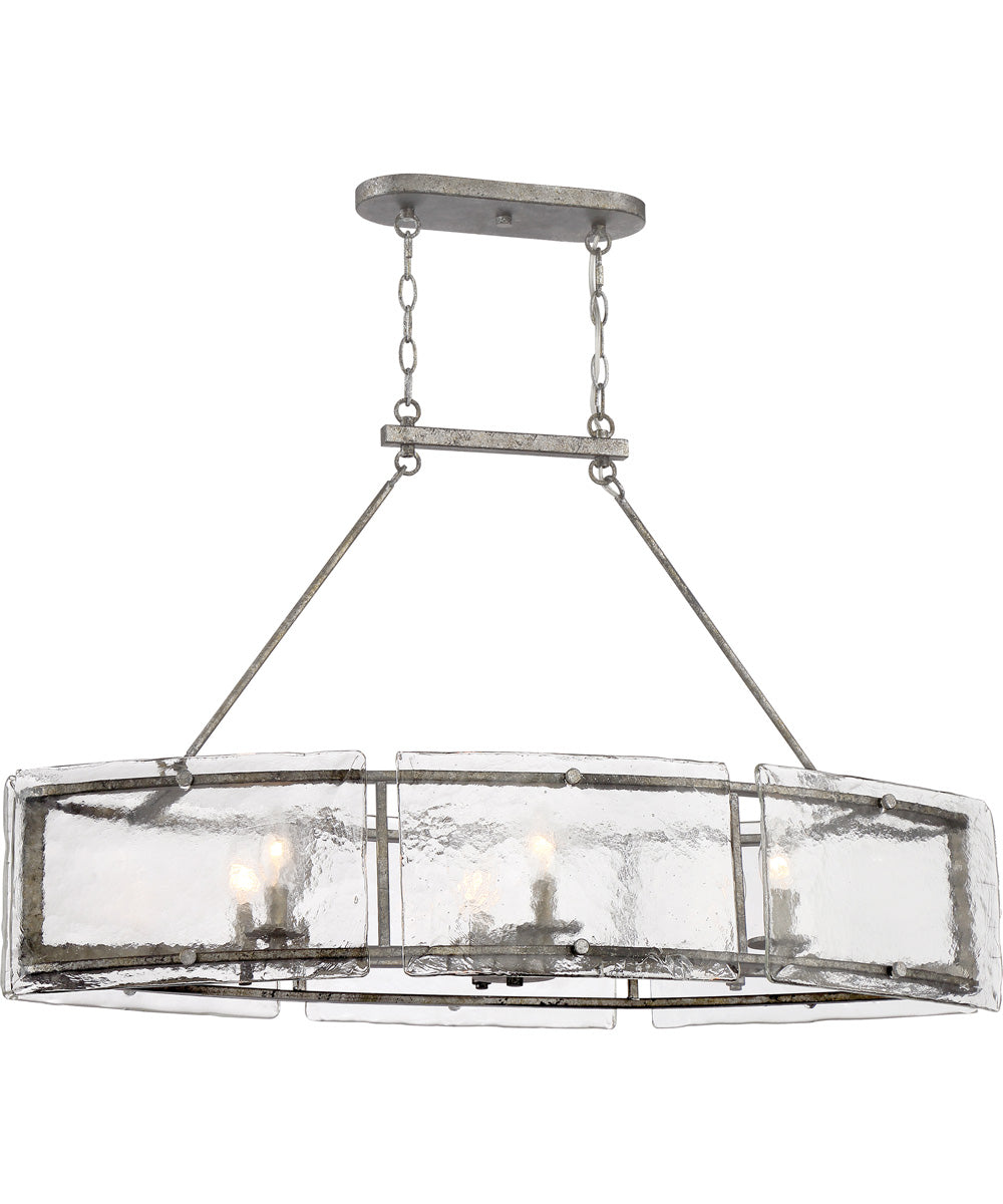 Fortress 6-light Island Light Mottled Silver