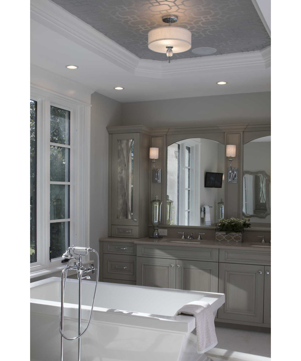 Status 2-Light 13" Semi Flush Mount Polished Chrome