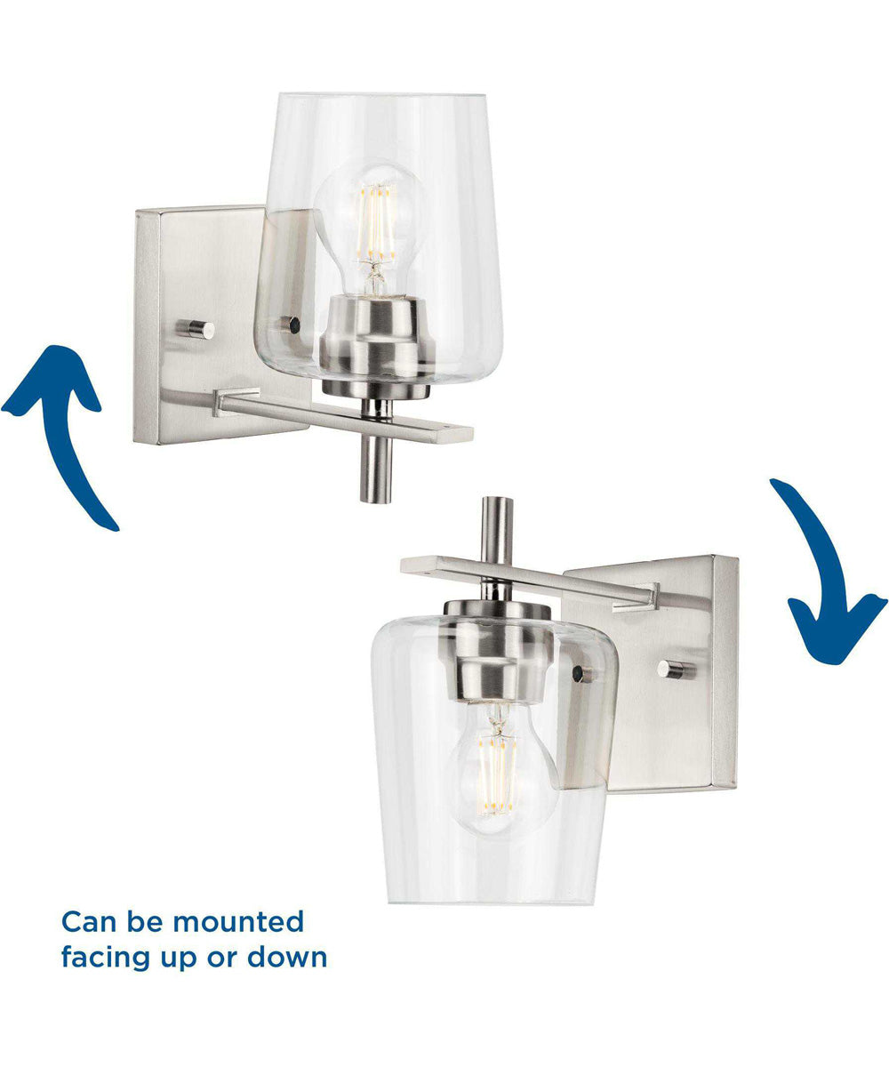 Calais 1-Light New Traditional Clear Glass Bath Vanity Light Brushed Nickel