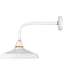 1-Light Medium Straight Arm Outdoor Barn Light in Gloss White