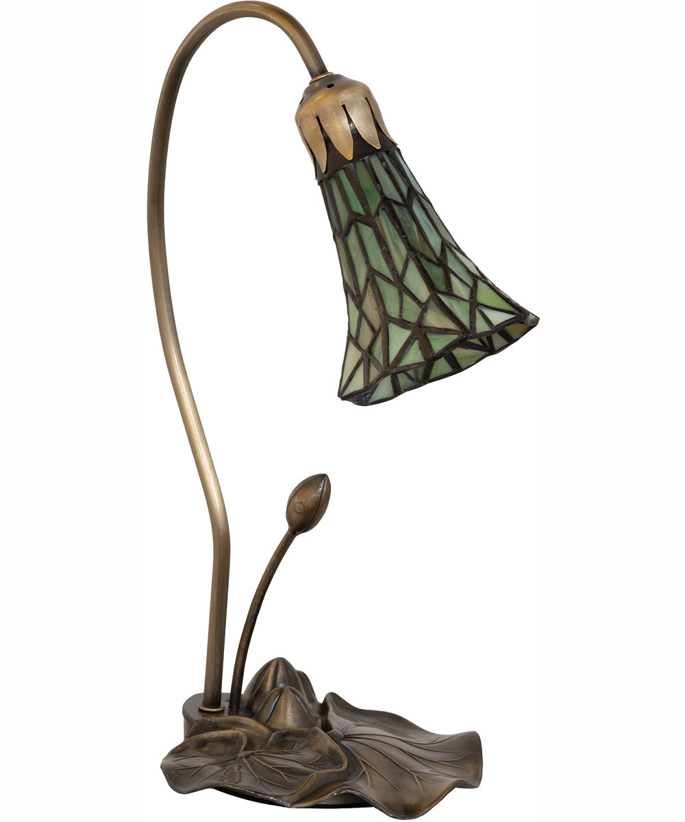 16" High Stained Glass Pond Lily Accent Lamp