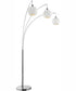 Pandora 3-Light 3-Light Arch Lamp Brushed Nickel/White Metal Cut Shade