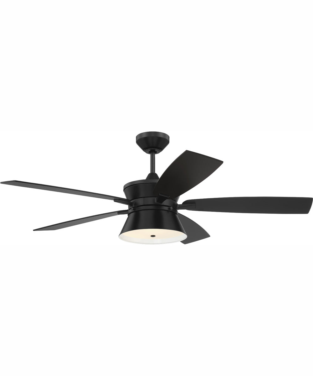 52" Dominick 3-Light Ceiling Fan Flat Black
