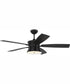 52" Dominick 3-Light Ceiling Fan Flat Black