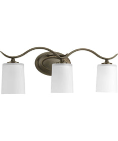 Inspire 3-Light Etched Glass Traditional Bath Vanity Light Antique Bronze