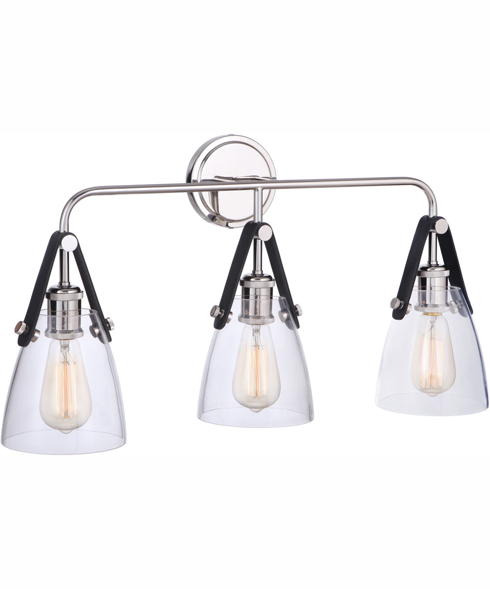 Hagen 3-Light Vanity Polished Nickel