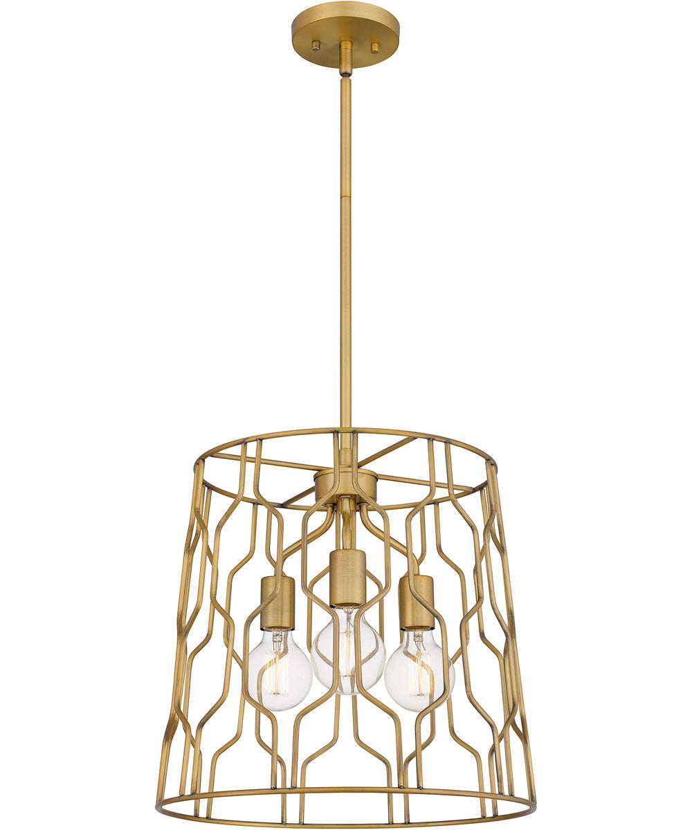 Rellie 3-light Pendant Aged Brass